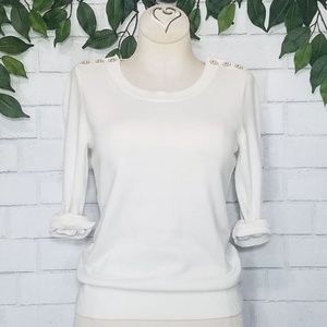 Banana Republic Gold Button Sweater